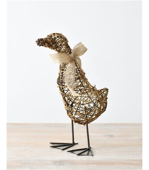Rattan Duck With Bow