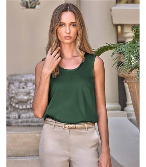 Silk Front Jersey Vest