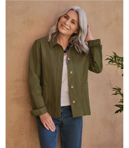 Stitch Pocket Cotton Jacket