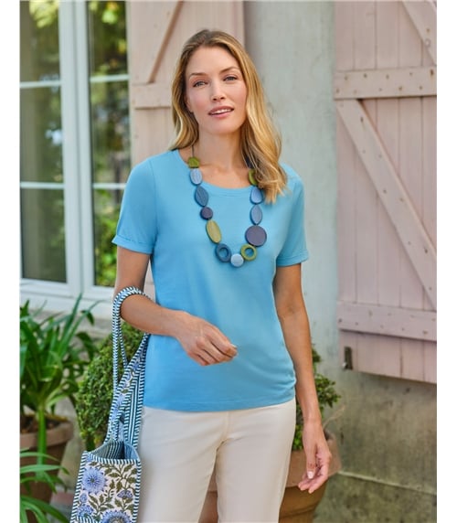 Shirt mit tiefem Ausschnitt aus Bio-Baumwolle