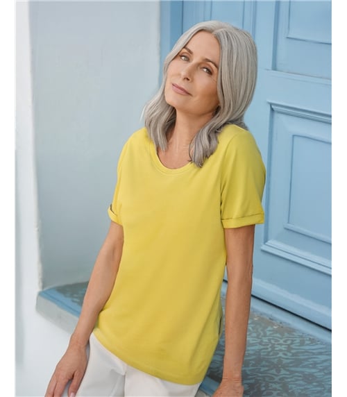Shirt mit tiefem Ausschnitt aus Bio-Baumwolle