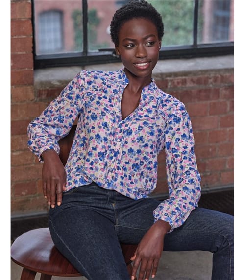 Pintuck And Frill Blouse