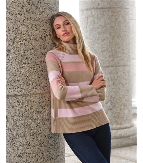 Wool Cashmere Wide Stripe Sweater