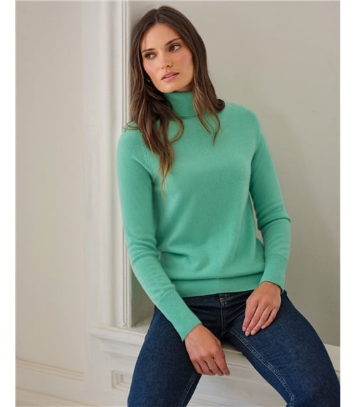 Womens Cashmere Turtle Neck Sweater