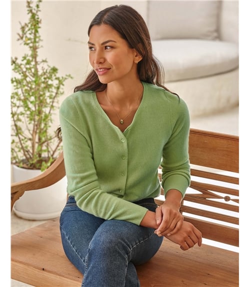 Cashmere Crew Neck Cardigan