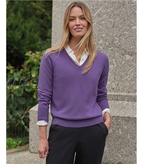 Kaschmirpullover mit V-Ausschnitt