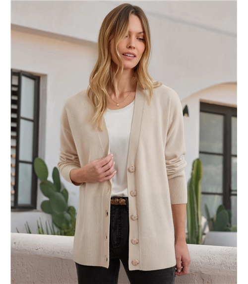 Pure Cashmere Boyfriend Cardigan