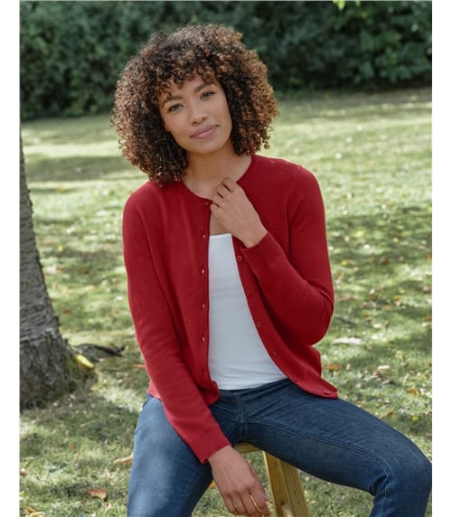 Cashmere Merino Crew Neck Cardigan