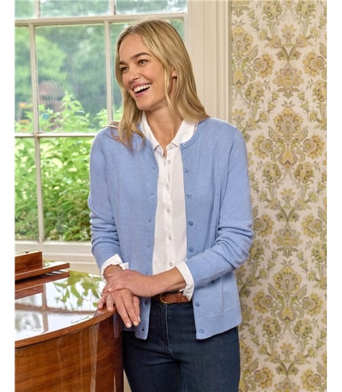 Cashmere Merino Crew Neck Cardigan