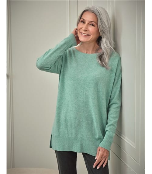 Kaschmirpullover mit U-Boot-Ausschnitt für Damen
