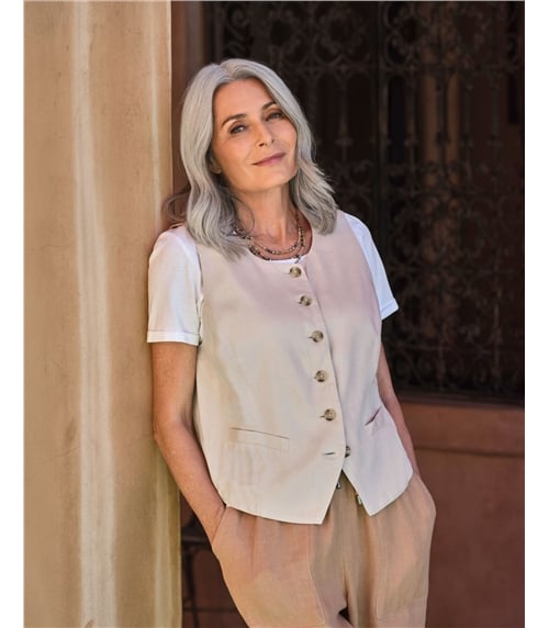 Linen Blend Waistcoat