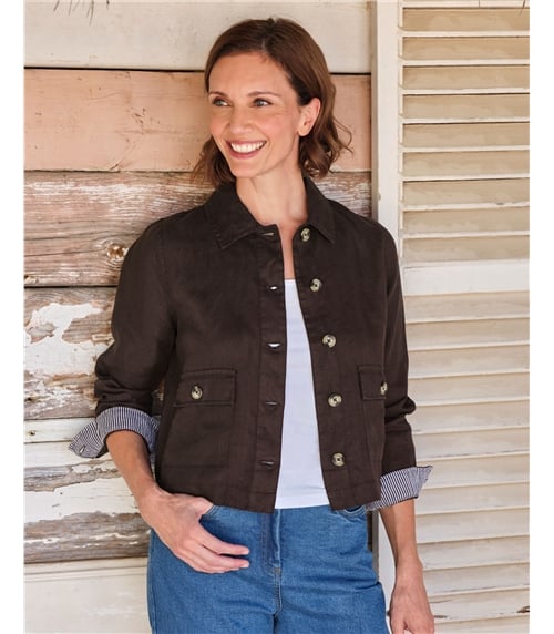 Linen Jacket With Collar