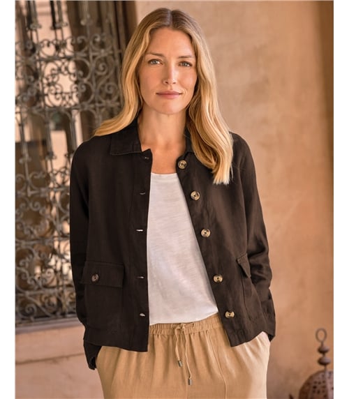 Linen Jacket With Collar