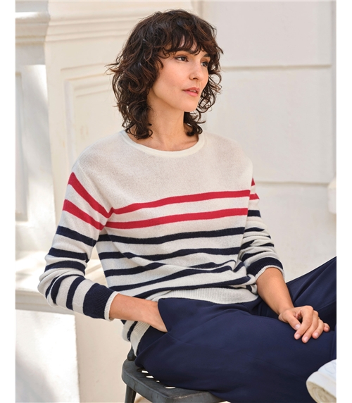 Cashmere Gassato Breton Stripe Sweater