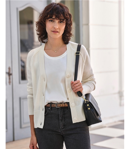 Relaxed Cashmere V Neck Cardigan