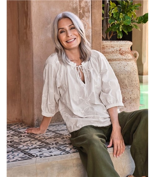 Cornelli Embroidered Top