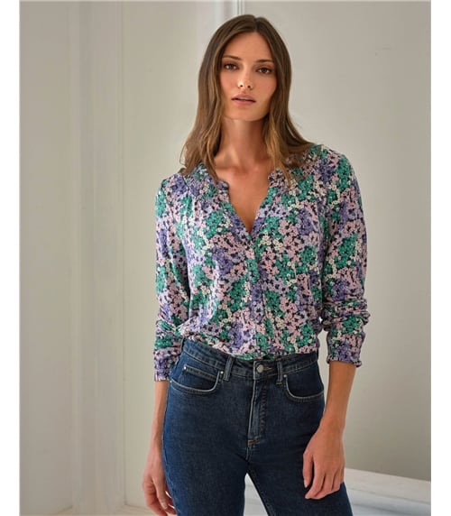 Shirred Jersey Blouse