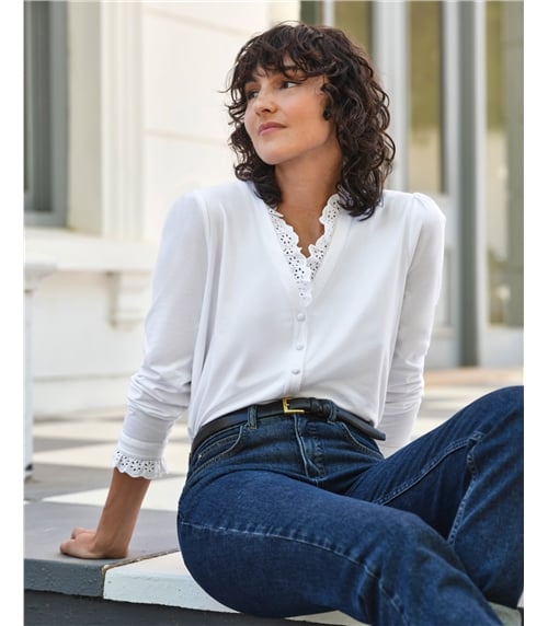 Broderie Half Frill Layering Top