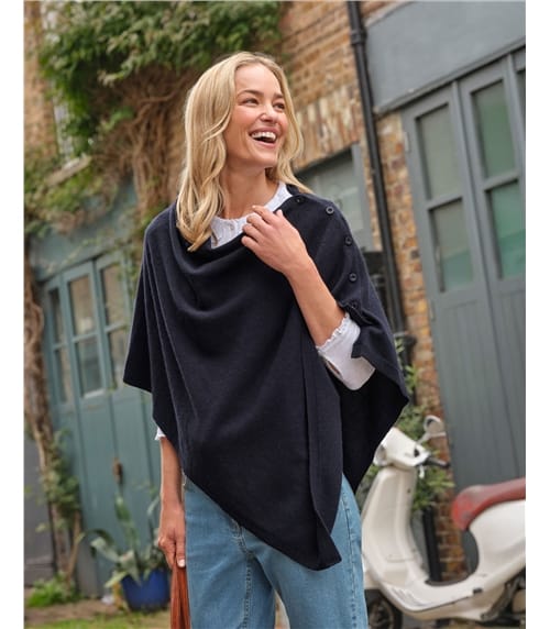 Poncho à boutons - Femme - Cachemire & Mérinos