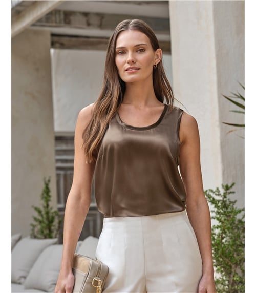 Silk Front Jersey Vest