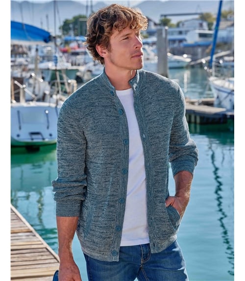 Button Neck Twist Cardigan