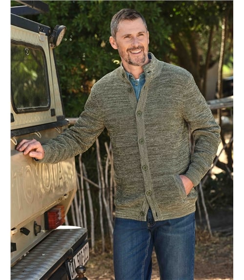 Button Neck Twist Cardigan