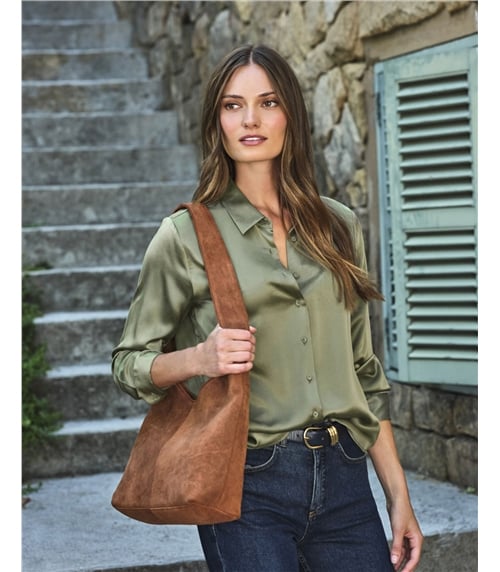 Sand Washed Pure Silk Satin Blouse