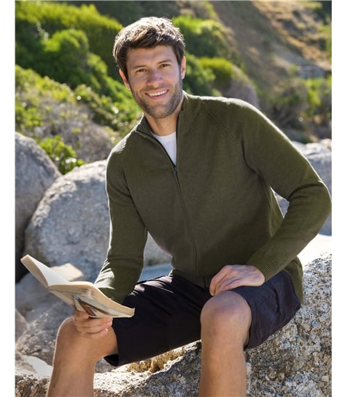 Essential Cotton Zip Cardigan
