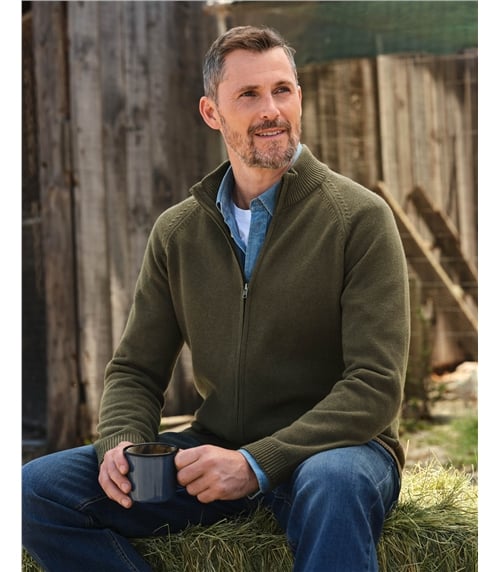 Essential Cotton Zip Cardigan