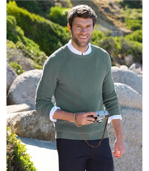 Moss Stitch Essential Crew Neck Jumper