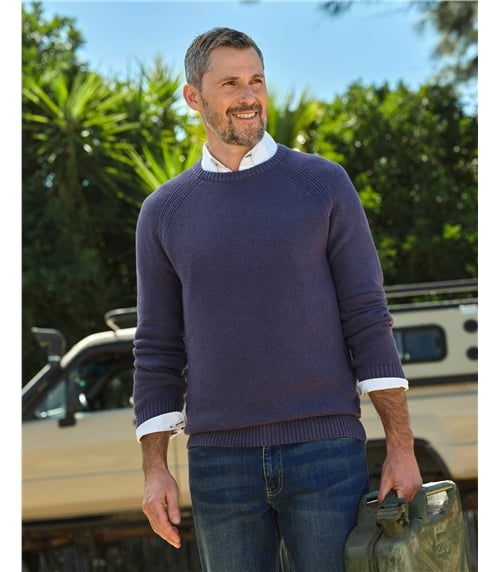 Moss Stitch Essential Crew Neck Jumper