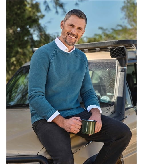 Pull col rond essentiel Moss Stitch - Homme