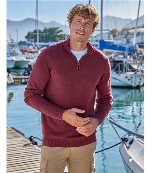 Essential Cotton Zip Neck Jumper