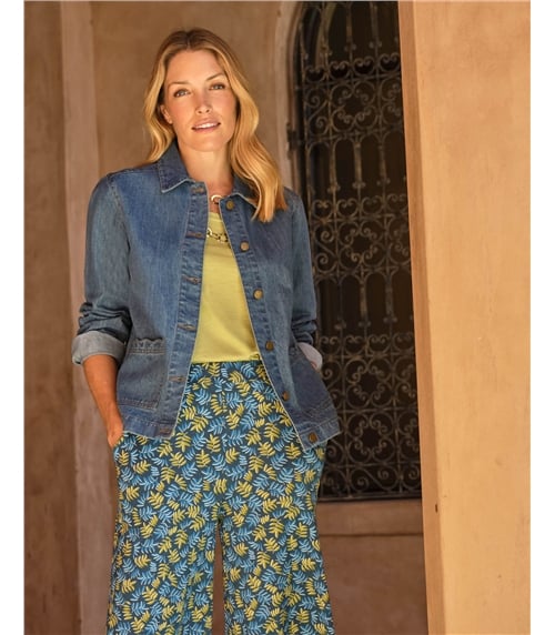 Scallop Detail Denim Jacket