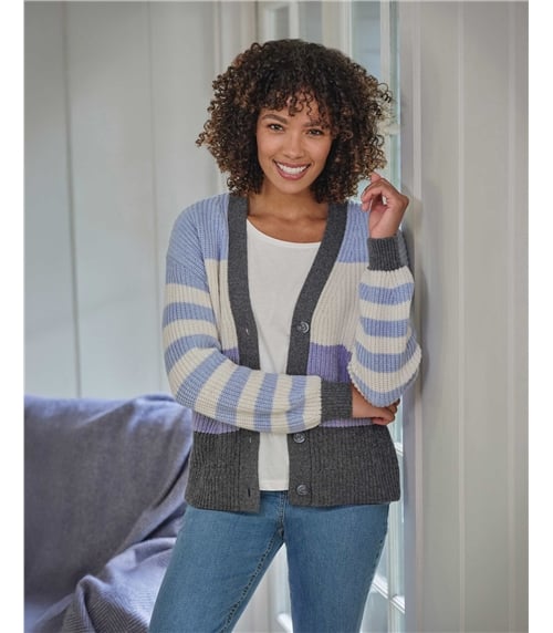 Colour Block and Stripe Cardigan