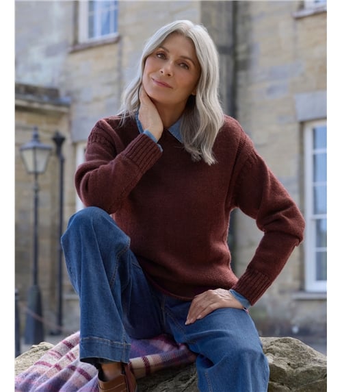 Guernsey-Pullover aus reiner Wolle für Damen