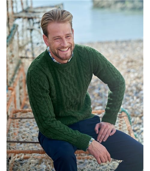Pure Wool Aran Knitted Sweater