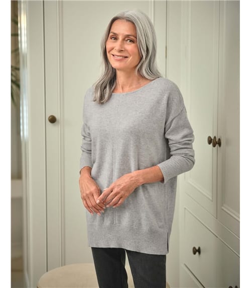 Kaschmirpullover mit U-Boot-Ausschnitt für Damen