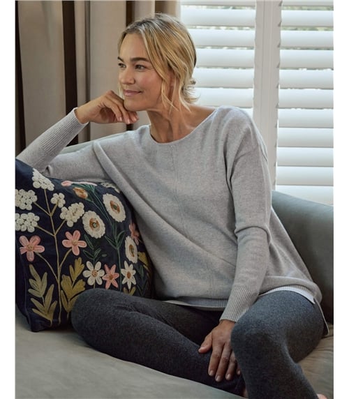 Pull à col bateau - Femme - Pur Cachemire