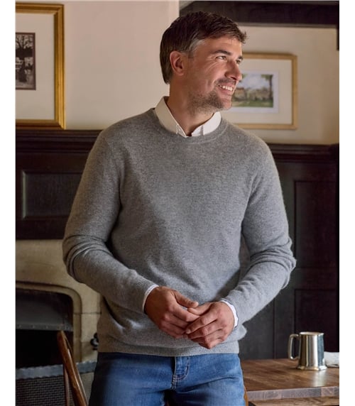 Pull à col rond - Homme - Pur Cachemire