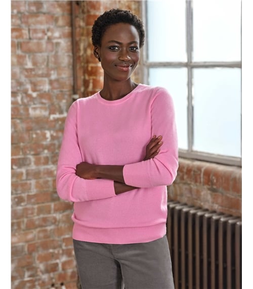  Kaschmir Strickjacke mit Rundhalsausschnit