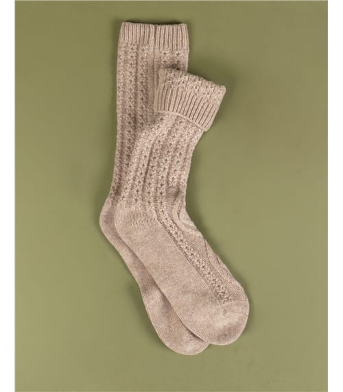 Lambswool Cable Sock Mens