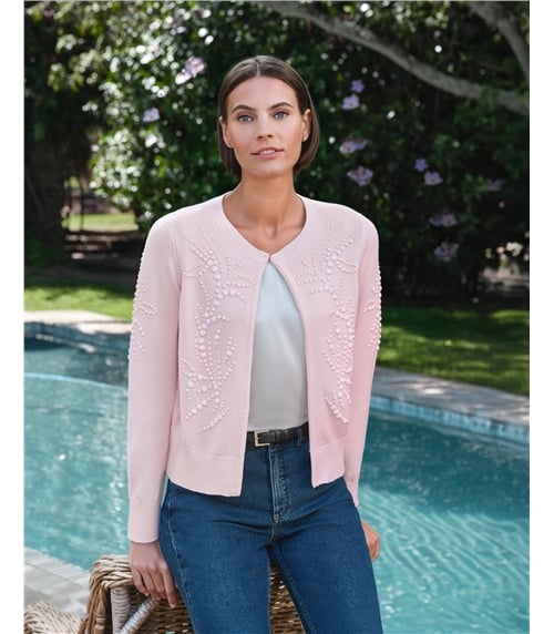 Cotton Hand Beaded Cardigan