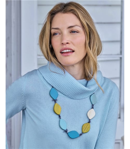 Collier de feuilles de bois - femme