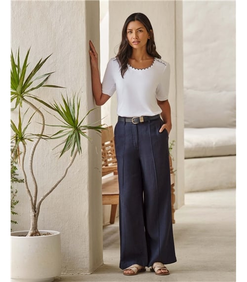 Pure Linen Wide Leg Trouser