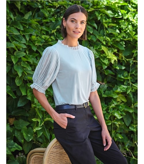 Pleat Sleeve Top