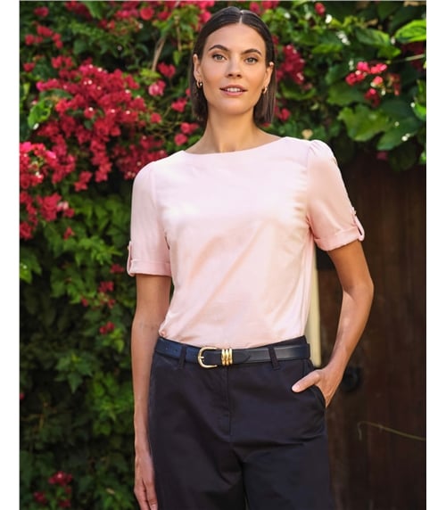 Button Tab Sleeve Tee
