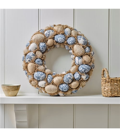 Raffia and Egg Rustic Easter Wreath