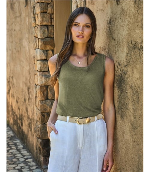 Luxury Linen Jersey Vest LWK17