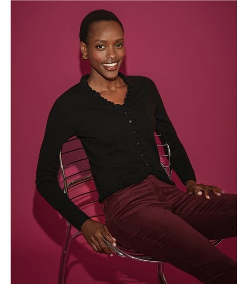 Cashmere Ruffle Cardigan